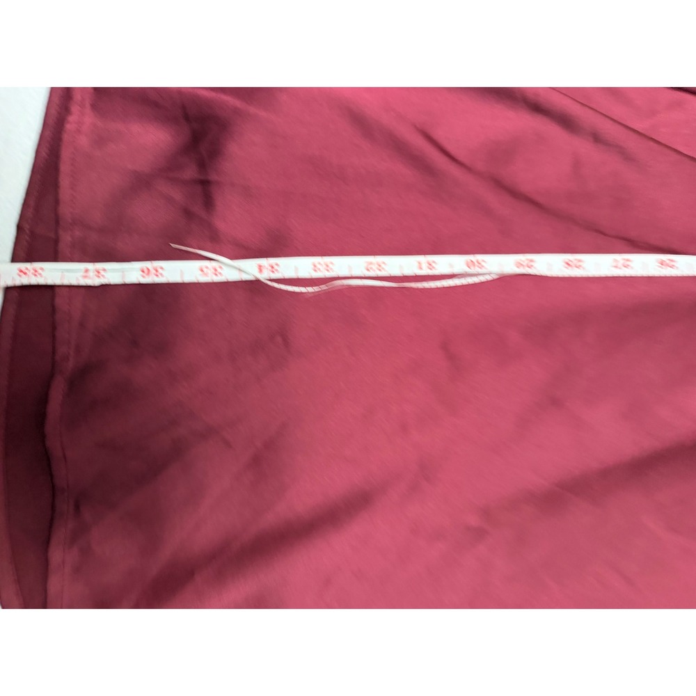 JessaKae Burgundy Satin Wrap Midi Dress Short Sleeve Wine PSD1917-J Small - Picture 3 of 9